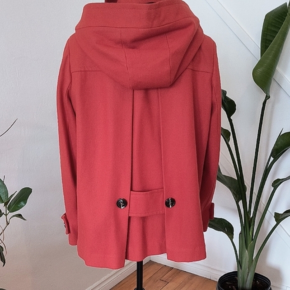 Calvin Klein Women's Red Hooded Coat - Picture 7 of 9